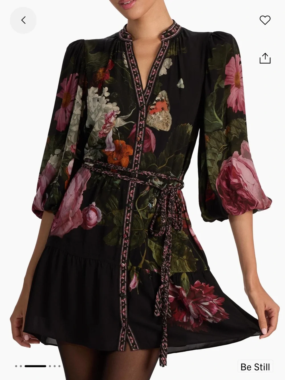 Alice + Olivia Antonette Floral Blouson Minidress - Picture 3 of 6